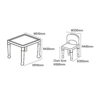 Ensemble table et chaises en plastique blanc pour enfants 7