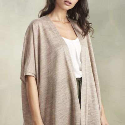 Kimono in alpaca beige Tangelo