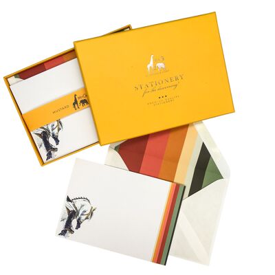 Horse Stripe Notecard Set with Lined Envelopes