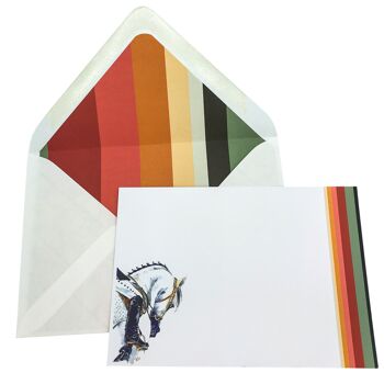 Ensemble de cartes de notes Horse Stripe avec enveloppes doublées 3