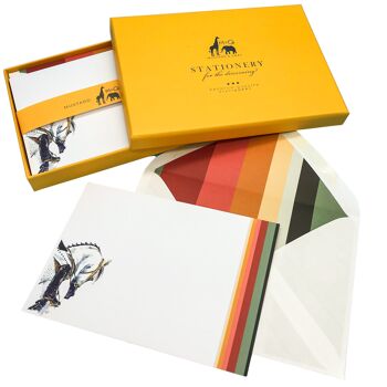 Ensemble de cartes de notes Horse Stripe avec enveloppes doublées 5