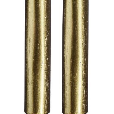 Bougies dorées XL 3,1 cm de large et 29 cm de long, durée de combustion extra longue.