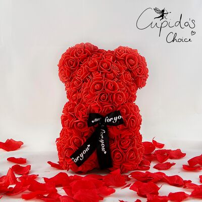 Petites Roses Ours Rouge 25cm