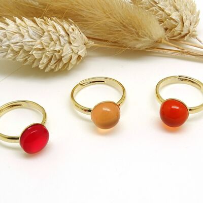 Anello dorato con oro fino