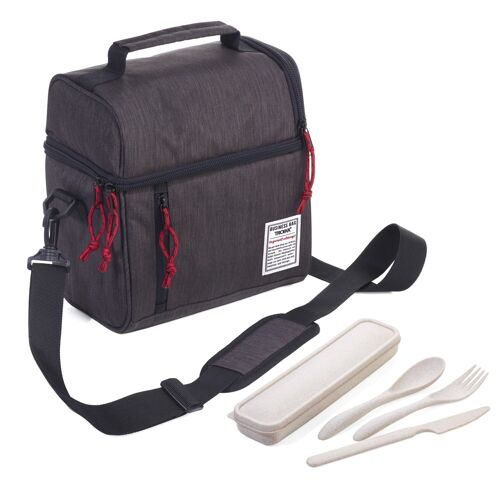 Isoliertasche inkl. Besteck-Set (Messer, Gabel, Löffel, Aufbewahrungsbox) | BUSINESS LUNCH COOLER