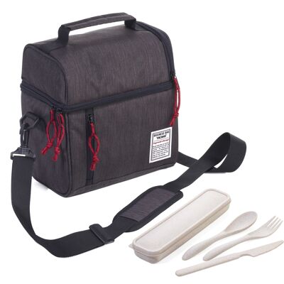 Isoliertasche inkl. Besteck-Set (Messer, Gabel, Löffel, Aufbewahrungsbox) | BUSINESS LUNCH COOLER