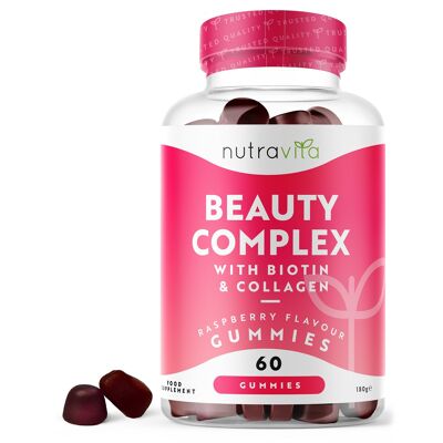 Biotin & Collagen Beauty Gummies - 60 Gummies with Selenium & ZInc