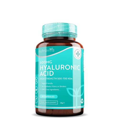 Hyaluronic Acid 600mg with 500-700 KDA Capsules - 1 Month Supply