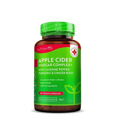 Apple Cider Vinegar Capsules with Pepper, Turmeric and Ginger - 1 Month Supply