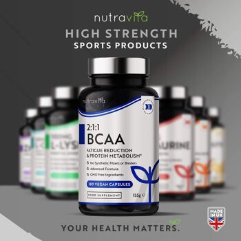 BCAA (2:1:1 ) avec Vitamine B6 & B12 180 Capsules Vegan 7