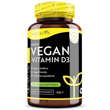 Vitamine D3 Végétalienne 1000iu (25ug) 180 Gélules 1