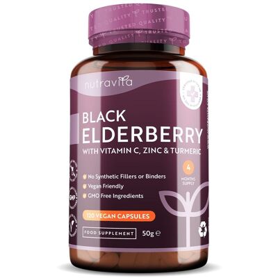 Black Elderberry Complex 120 Vegan Capsules