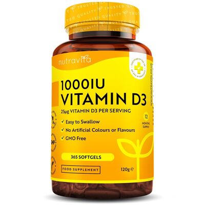 Vitamin D3 1000iu (25ug) 365 Sofgels