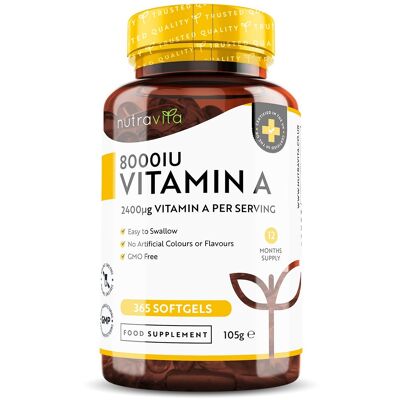 Vitamin A 8000IU 365 Soft gels