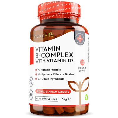 Vitamin B Complex with Vitamin D3 365 Tablets