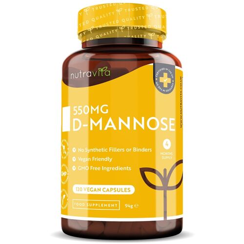 D-Mannose 550mg High Strength 120 Vegan Capsules