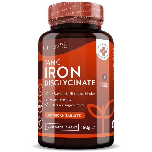 Iron Bisglycinate 14mg 180 Vegan Tablets