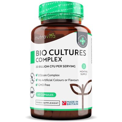 20 Billion CFU 8 Strain Bio Complex Cultures for Digestive Health