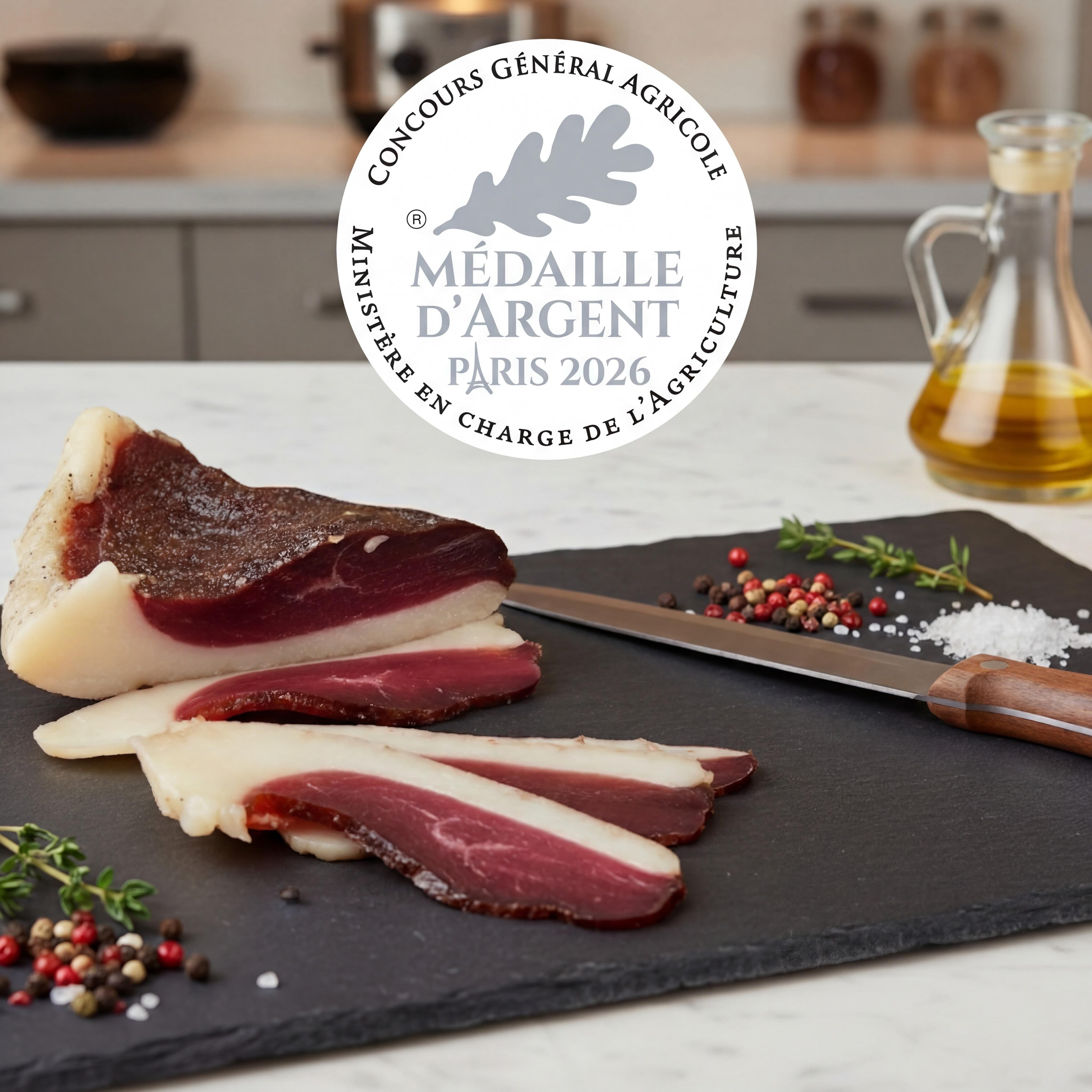 WHOLE DRIED DUCK BREAST - Silver Medal 2026 at the Paris Agricultural Show - MINIMUM 230 G (Fresh product shipped only within Metropolitan France)