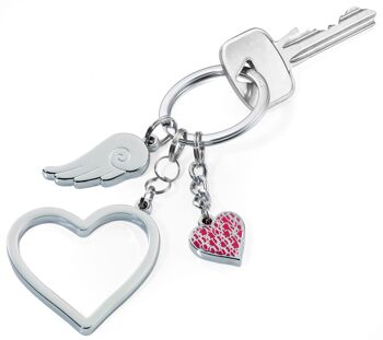 Porte-clés avec 3 pendentifs LOVE IS IN THE AIR 2