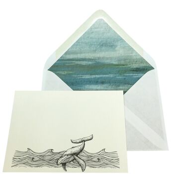 Ensemble de cartes pour notes Night Whale avec enveloppes doublées 3