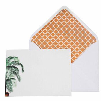 Ensemble de cartes de notes en palmier en pot avec enveloppes doublées 4