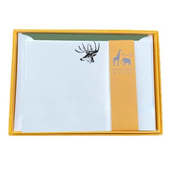 Ensemble de cartes de correspondance cerf avec enveloppes doublées 2