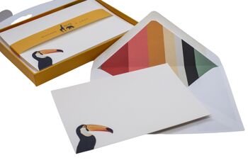 Ensemble de cartes de notes Toco Toucan avec enveloppes lignées 6