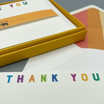 Typographie Merci Notecard Set avec enveloppes doublées 4