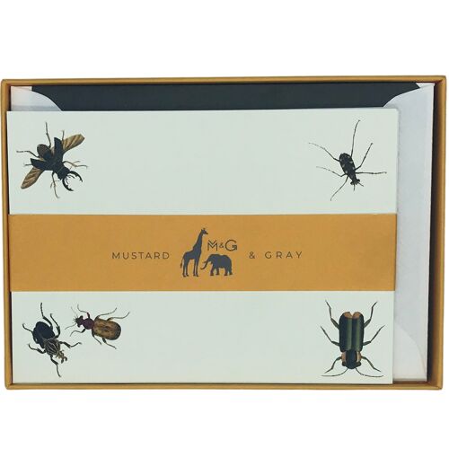 Vintage Bugs Notecard Set with Lined Envelopes