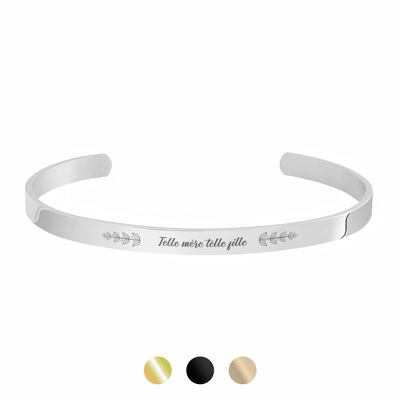 Bracelet jonc argenté "telle mère, telle fille"