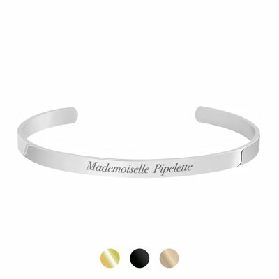 Bracciale rigido in argento "Mademoiselle Pipelette"