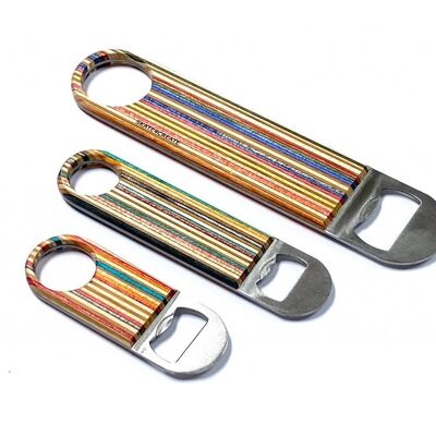 Bottle opener made from Recycled Skateboards and stainless steel