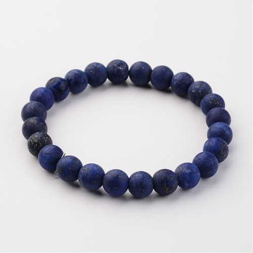Sattva Rocks | WISDOM | Lapis Lazuli Frosted Crystal Healing bracelet 8mm Mala
