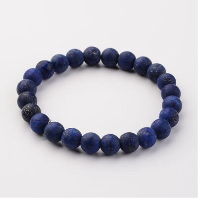 Rocas Sattva | SABIDURÍA | Pulsera curativa de cristal esmerilado de lapislázuli 8 mm Mala