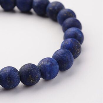 Roches Sattva | SAGESSE | Bracelet de guérison en cristal givré Lapis Lazuli 8mm Mala 2