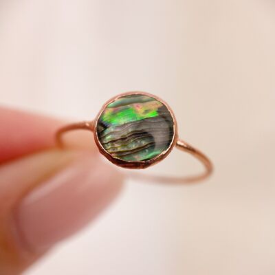 Abalone Shell Ring -  Size H