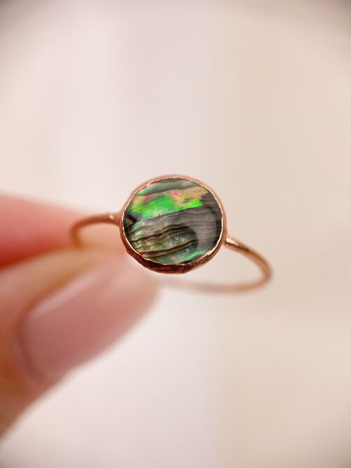 Abalone Shell Ring - Size J