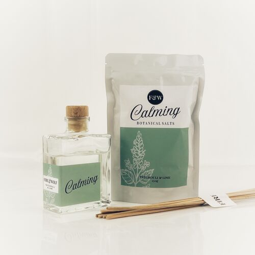 Botanical Calming Gift Set | Reed Diffuser and Bath Salts