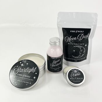 Coffret cadeau céleste | Framboise noire et poivre | Bougie, Baume. Sels 2