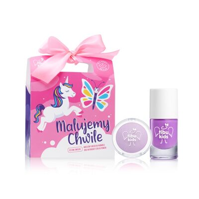 Tibu Kids duo set - Violet Fun - Smalto viola + ombretto naturale