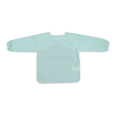 Babero delantal con mangas de algodón revestido, 6/24 meses - Vichy Menta