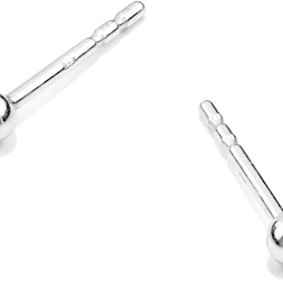 Ohrstecker fineSPHERE, oro 585 o argento 925, Kugel 2,5 mm, fatto a mano in Germania, JRJ - Argento - Argento sterling 925
