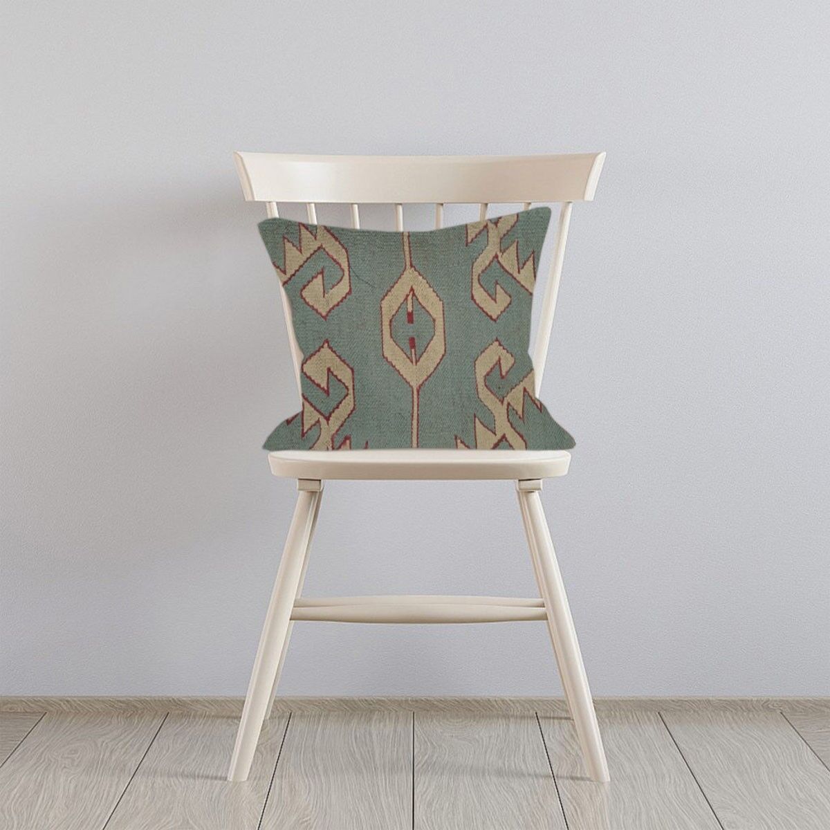 Fodera per cuscino grigio fumo intrecciata a mano Kilim