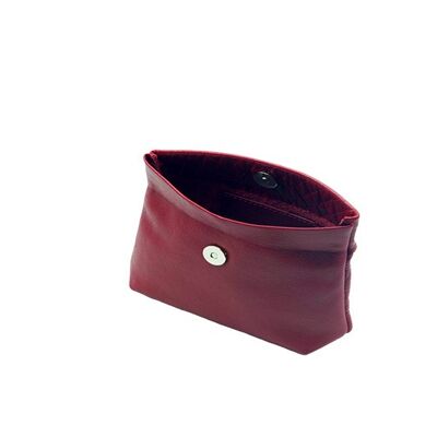 Burgundy Quilted Medium Pouch