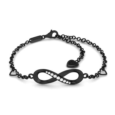 Bracciale con segno dell'infinito "Infinity" - Nero - S001