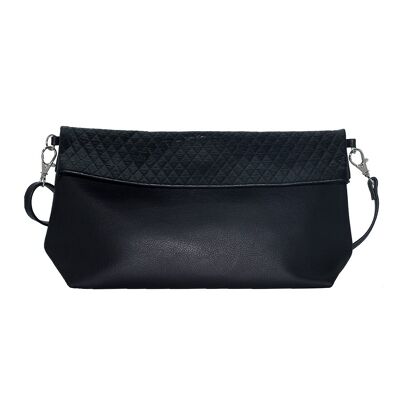 Black Quilted Leather Shoulder Pouch