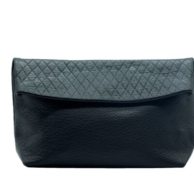 Large Black Quilted Pouch