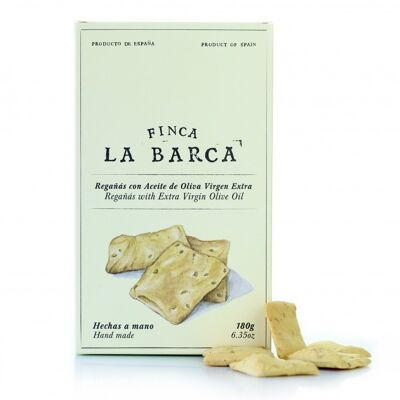 Handwerklich hergestellte Regañás mit Nativem Olivenöl Extra „FINCA LA BARCA“ 180 g