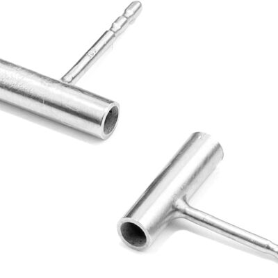 Profilo di Ohrstecker, oro 585 o argento 925, lunghezza 10 mm, fatto a mano in Germania, JRJ - argento - argento sterling 925